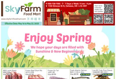 SkyFarm Food Mart Flyer May 16 to 22 SkyFarm Food Mart Flyer May 16 to 22