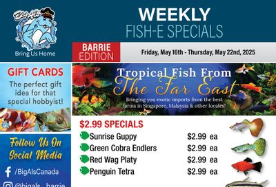 Big Al's (Barrie) Weekly Specials May 16 to 22