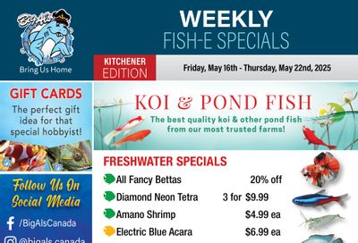 Big Al's (Kitchener) Weekly Specials May 16 to 22