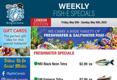 Big Al's (London) Weekend Specials May 16 to 18
