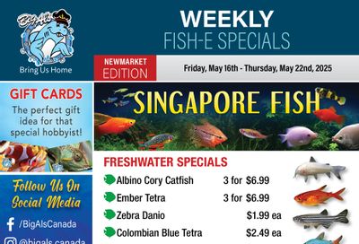 Big Al's (Newmarket) Weekly Specials May 16 to 22