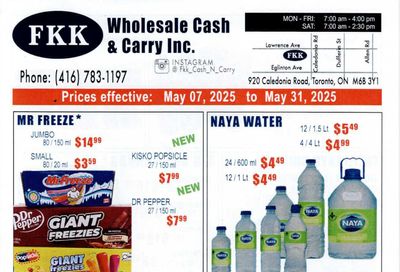 FKK Wholesale Cash & Carry Flyer May 7 to 31