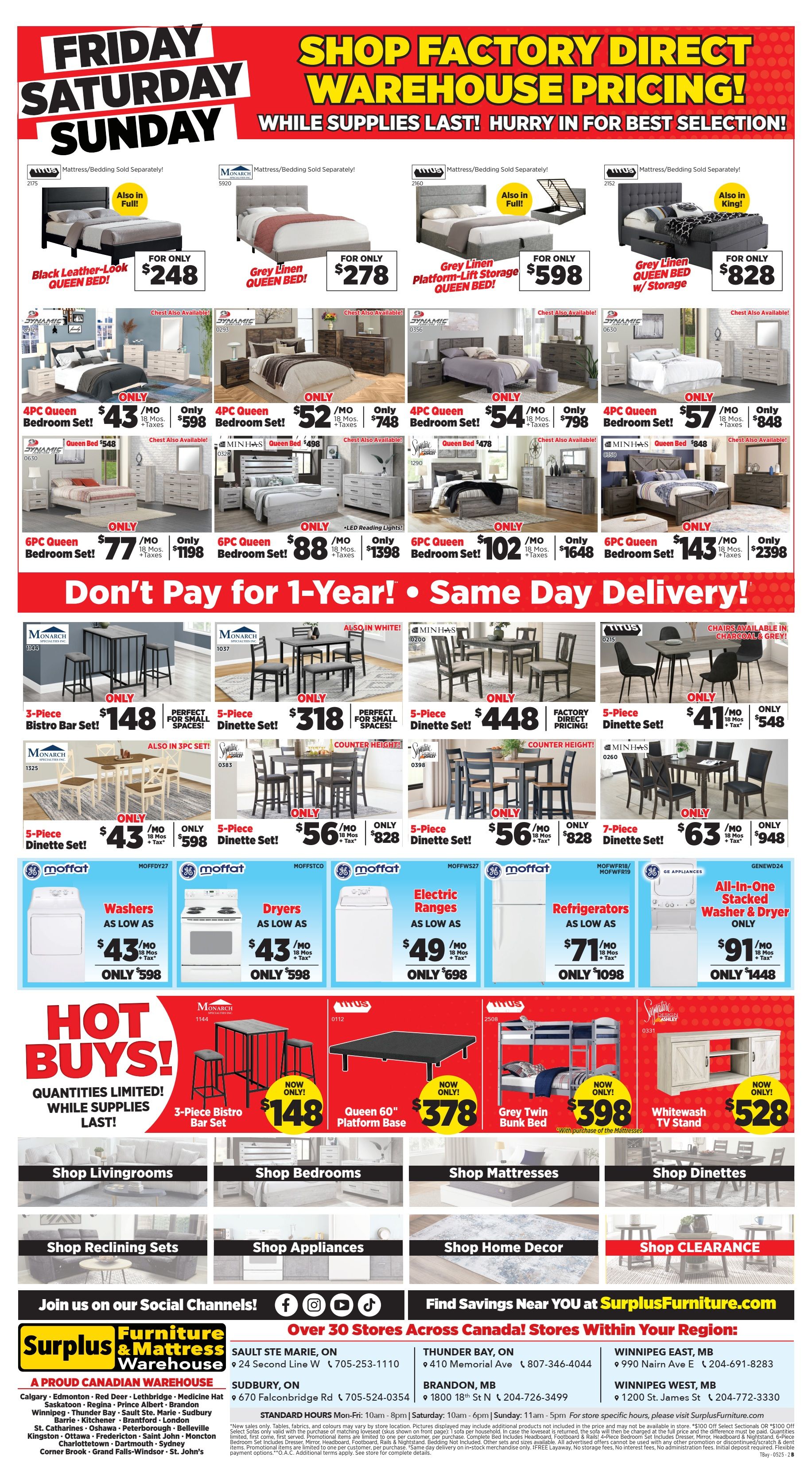 Surplus Furniture & Mattress Warehouse (Thunder Bay) Flyer May 19 to 25