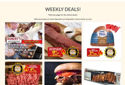 Robert's Fresh and Boxed Meats Flyer May 20 to 26 Robert's Fresh and Boxed Meats Flyer May 20 to 26