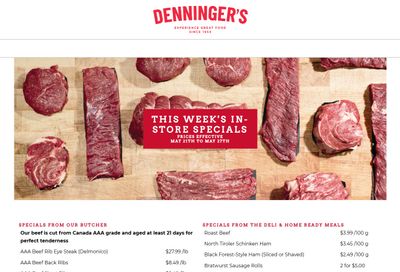 Denninger's Weekly Specials May 21 to 27