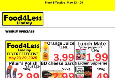 Food 4 Less (Lindsay) Flyer May 23 to 29
