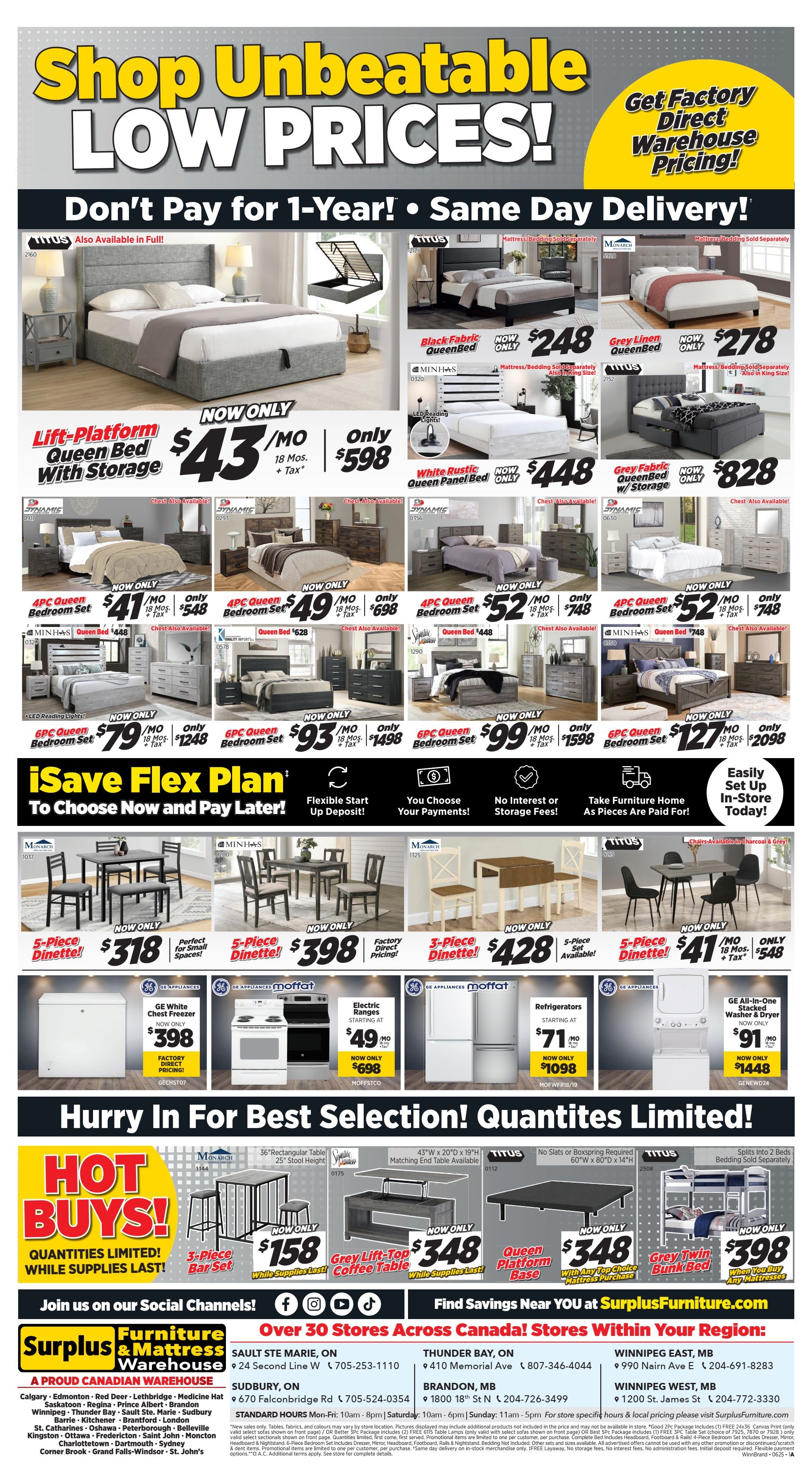 Surplus Furniture & Mattress Warehouse (Winnipeg, Brandon) Flyer May 26 to June 8