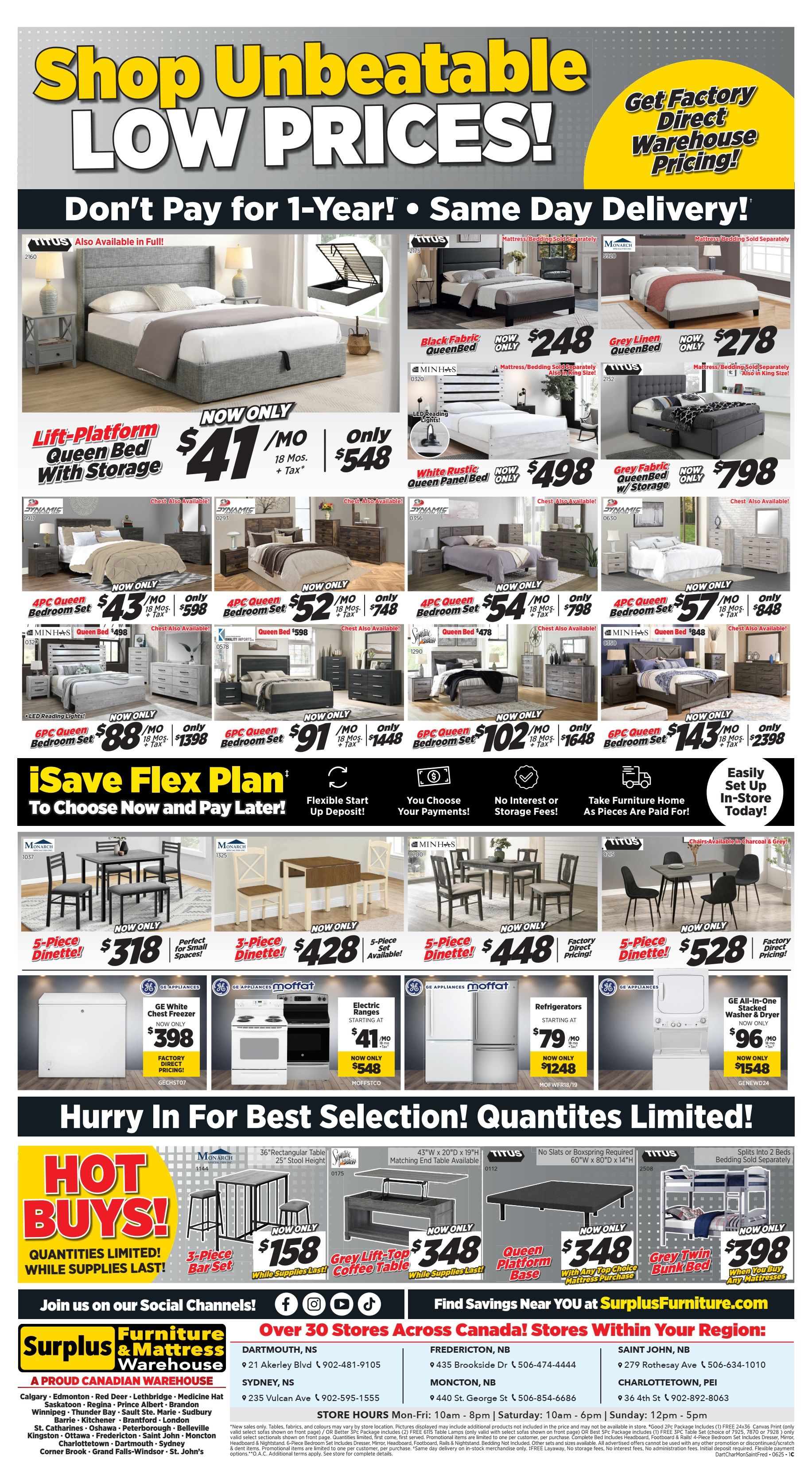 Surplus Furniture & Mattress Warehouse (Dartmouth, Charlottetown, Moncton, Saint John, Fredericton) Flyer May 26 to June 8