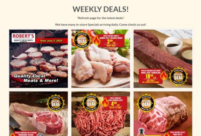 Robert's Fresh and Boxed Meats Flyer May 26 to June 2