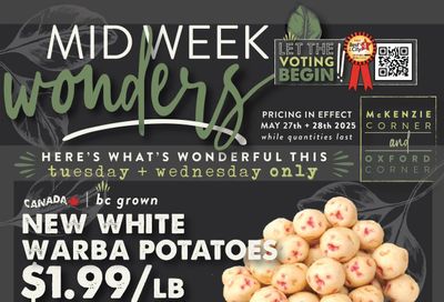 The Root Cellar Mid-Week Flyer May 27 and 28