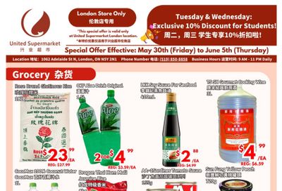 United Supermarket (London) Flyer May 30 to June 5