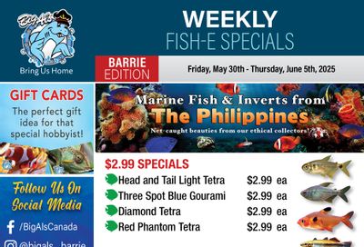 Big Al's (Barrie) Weekly Specials May 30 to June 5