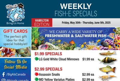 Big Al's (Hamilton) Weekly Specials May 30 to June 5