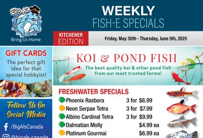 Big Al's (Kitchener) Weekly Specials May 30 to June 5
