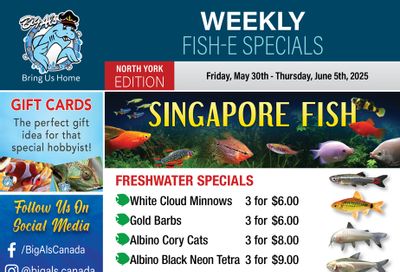 Big Al's (North York) Weekly Specials May 30 to June 5