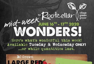 The Root Cellar Mid-Week Flyer June 16 and 17