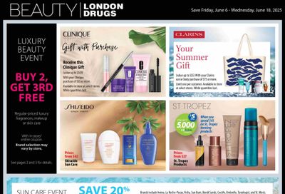 London Drugs Luxury Beauty Event Flyer June 6 to 18