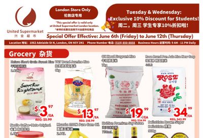 United Supermarket (London) Flyer June 6 to 12
