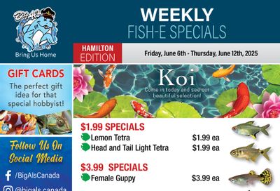 Big Al's (Hamilton) Weekly Specials June 6 to 12