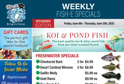 Big Al's (Kitchener) Weekly Specials June 6 to 12