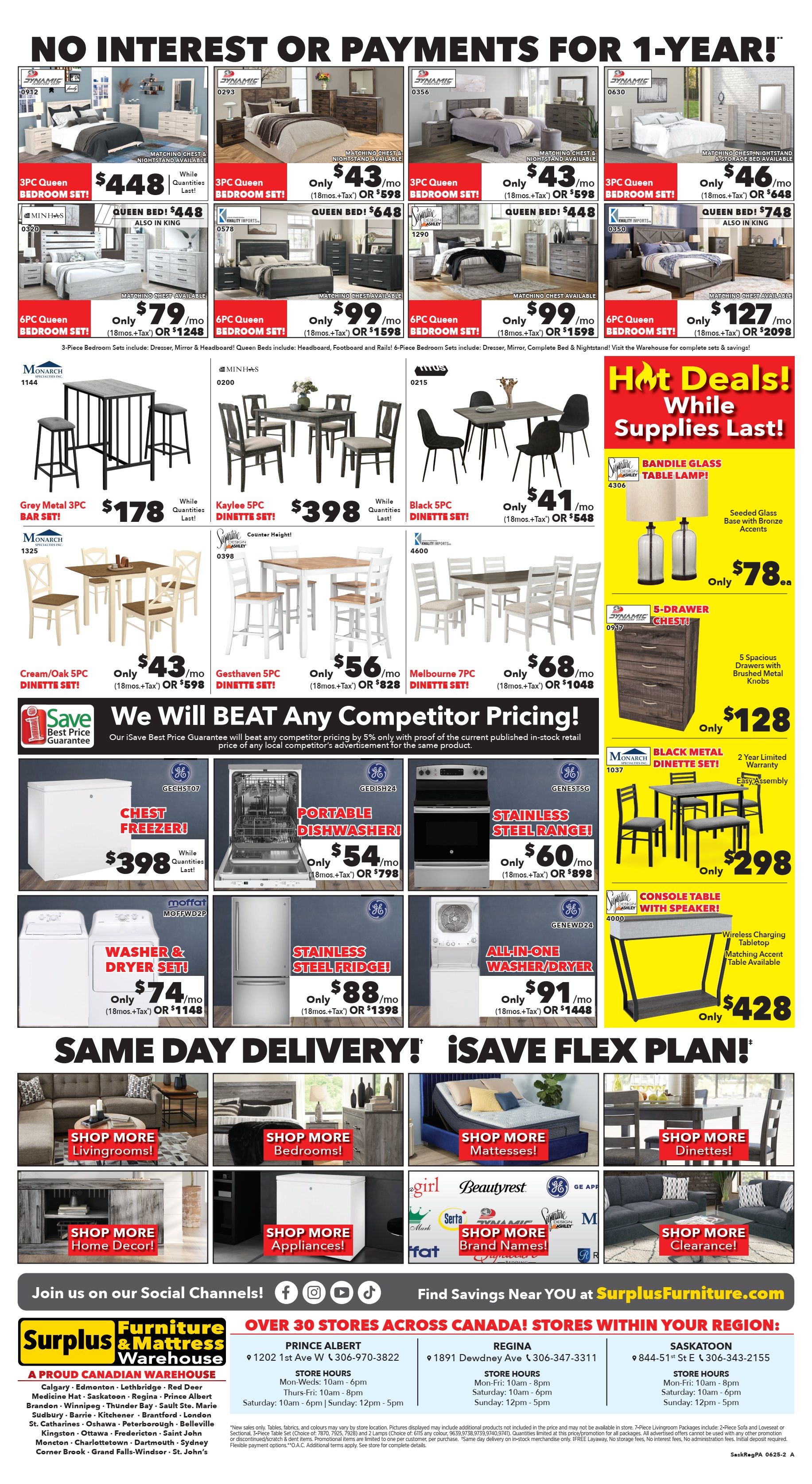 Surplus Furniture & Mattress Warehouse (Regina, Saskatoon, Prince Albert) Flyer June 9 to 22