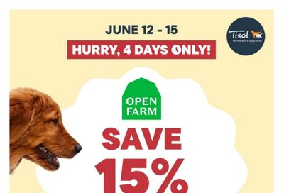 Tisol Pet Nutrition & Supply Stores Flyer June 12 to 15 Tisol Pet Nutrition & Supply Stores Flyer June 12 to 15