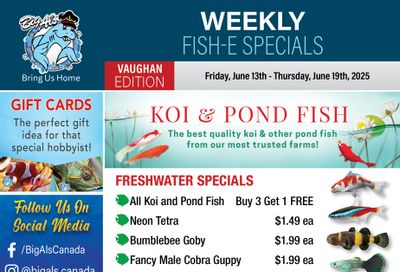 Big Al's (Vaughan) Weekly Specials June 13 to 19 Big Al's (Vaughan) Weekly Specials June 13 to 19