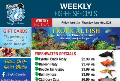 Big Al's (Whitby) Weekly Specials June 13 to 19