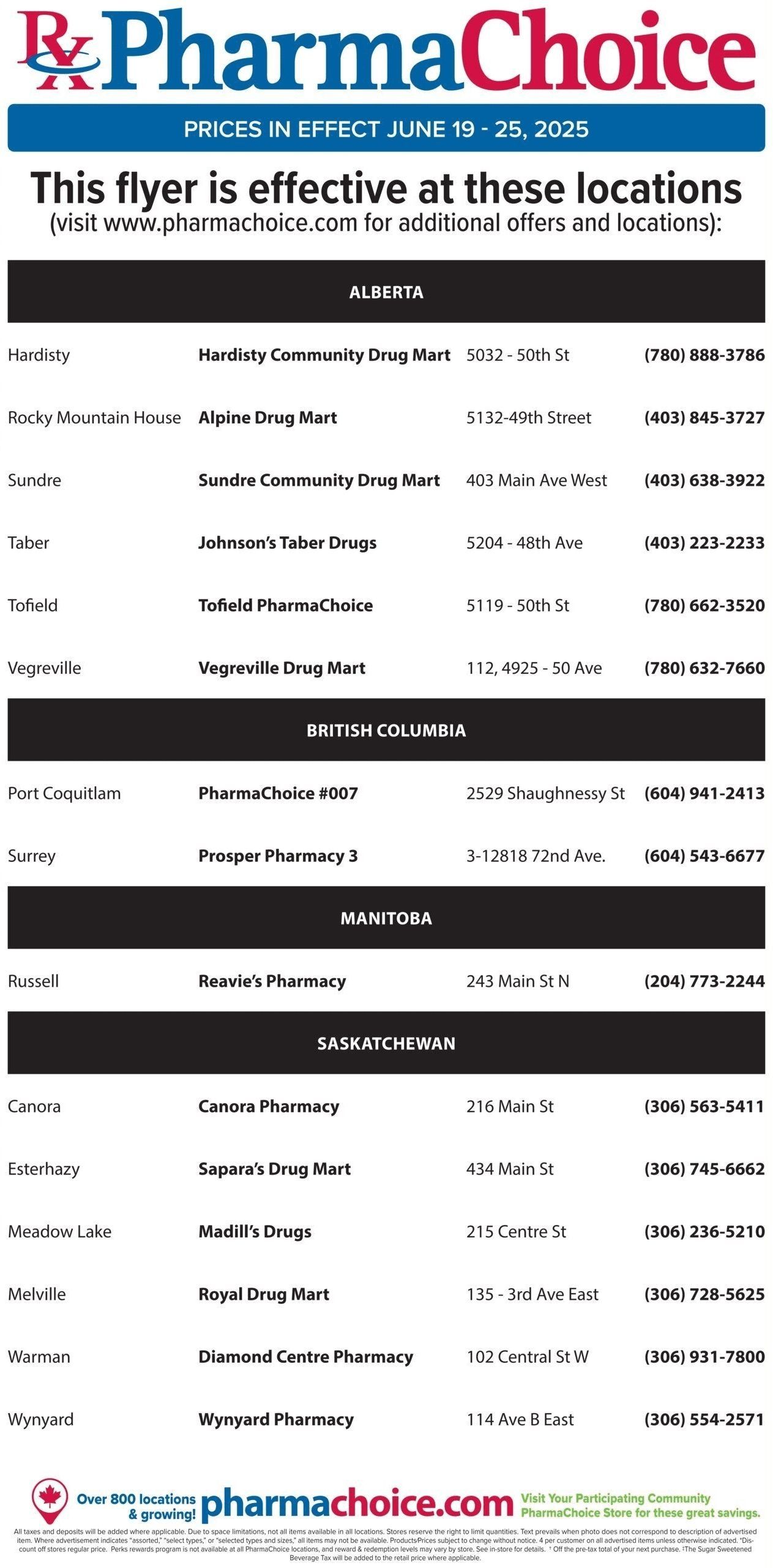 PharmaChoice (BC, AB, SK & MB) Flyer June 19 to 25