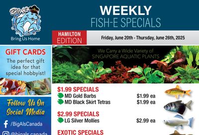 Big Al's (Hamilton) Weekly Specials June 20 to 26