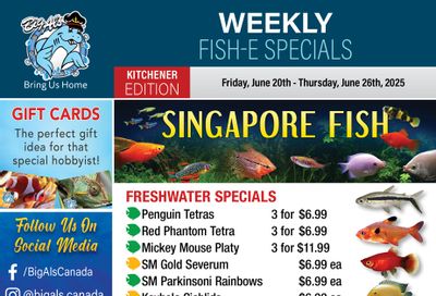 Big Al's (Kitchener) Weekly Specials June 20 to 26