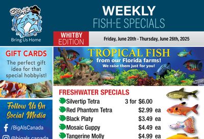 Big Al's (Whitby) Weekly Specials June 20 to 26 Big Al's (Whitby) Weekly Specials June 20 to 26