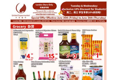 United Supermarket (London) Flyer June 20 to 26