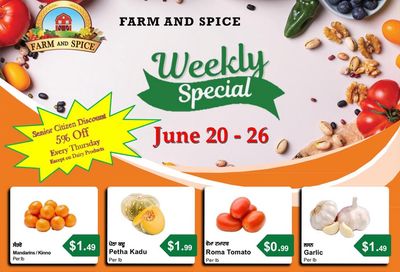 Farm And Spice Grocers Flyer June 20 to 26