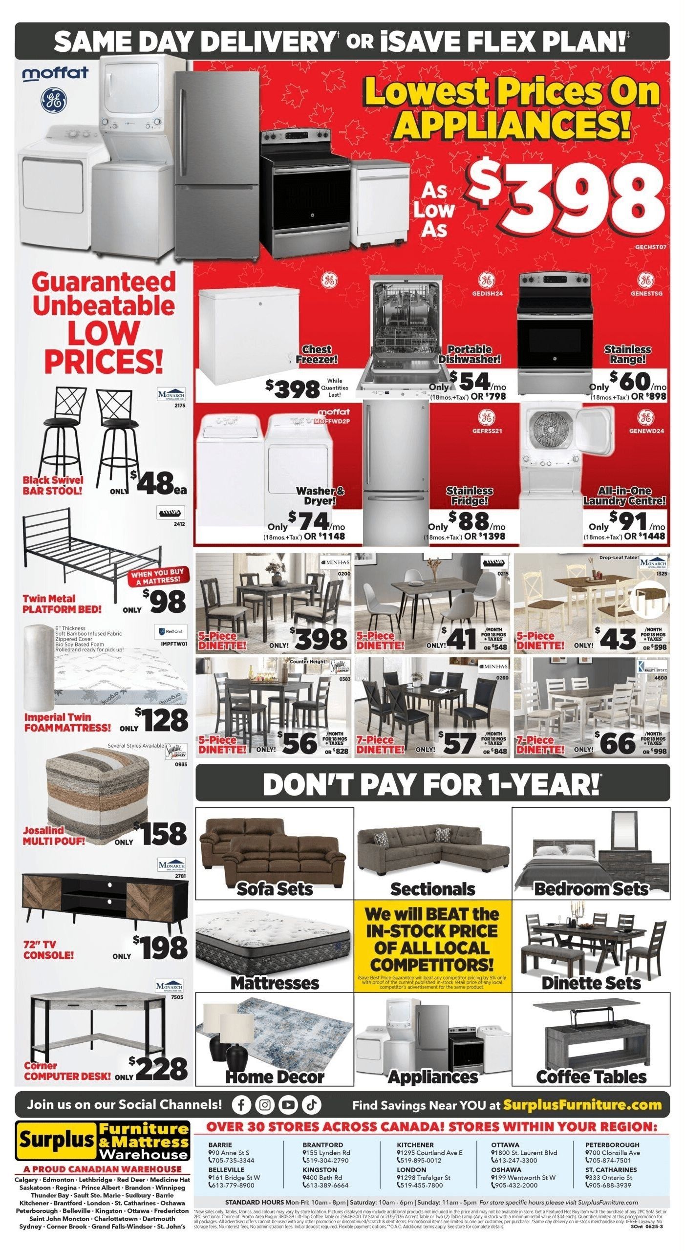 Surplus Furniture & Mattress Warehouse (S. ON) Flyer June 23 to 29