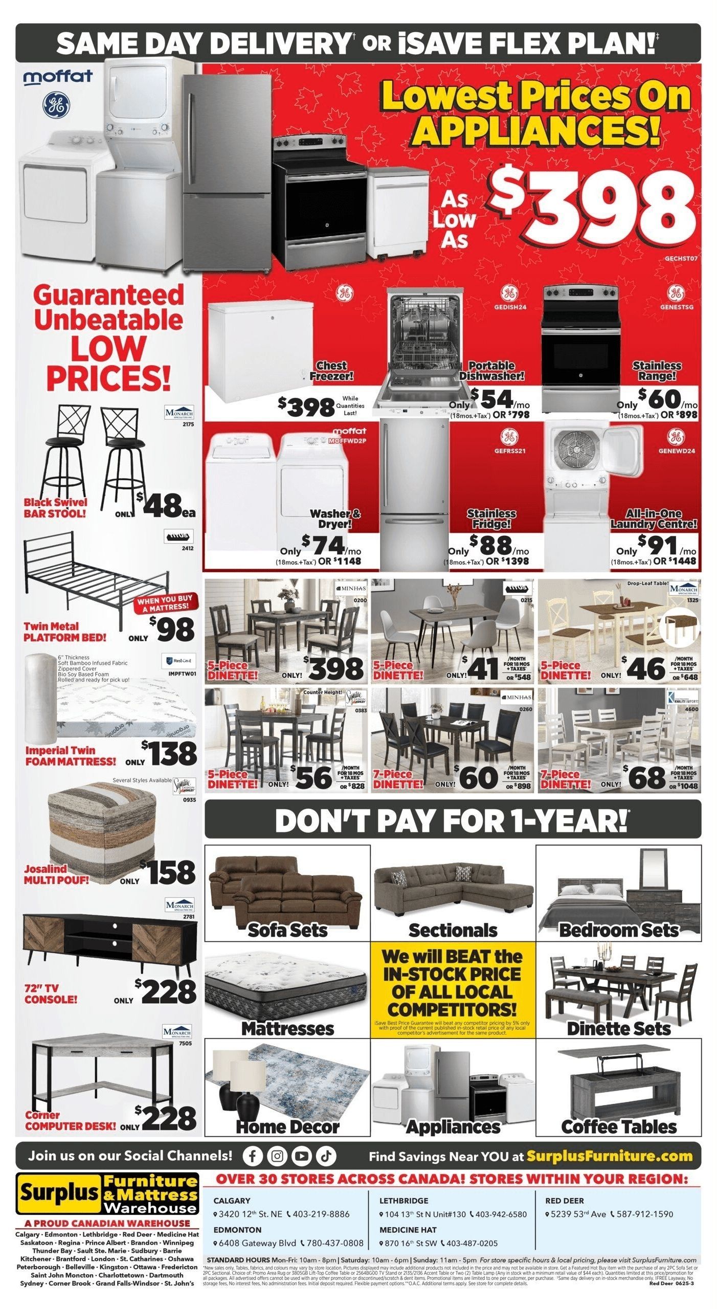 Surplus Furniture & Mattress Warehouse (Red Deer) Flyer June 23 to 29