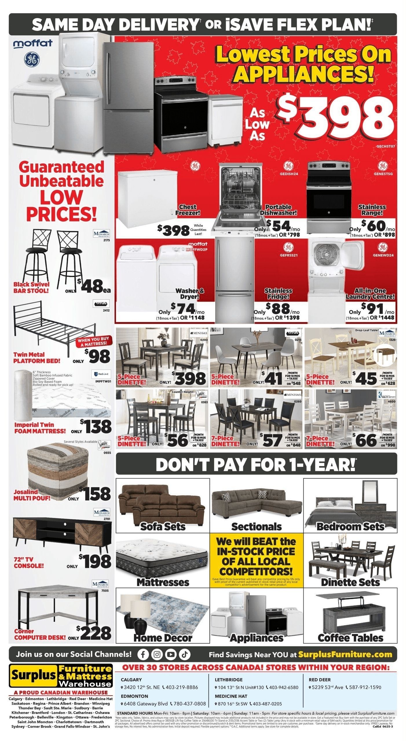 Surplus Furniture & Mattress Warehouse (Calgary, Edmonton) Flyer June 23 to 29