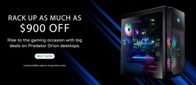 Acer Canada: up to $400 off Aspire Laptops + up to $900 off Predator Orion Desktops + More