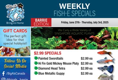 Big Al's (Barrie) Weekly Specials June 27 to July 3