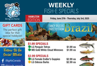 Big Al's (Hamilton) Weekly Specials June 27 to July 3