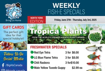 Big Al's (North York) Weekly Specials June 27 to July 3