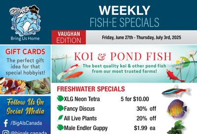 Big Al's (Vaughan) Weekly Specials June 27 to July 3