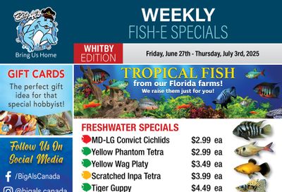 Big Al's (Whitby) Weekly Specials June 27 to July 3