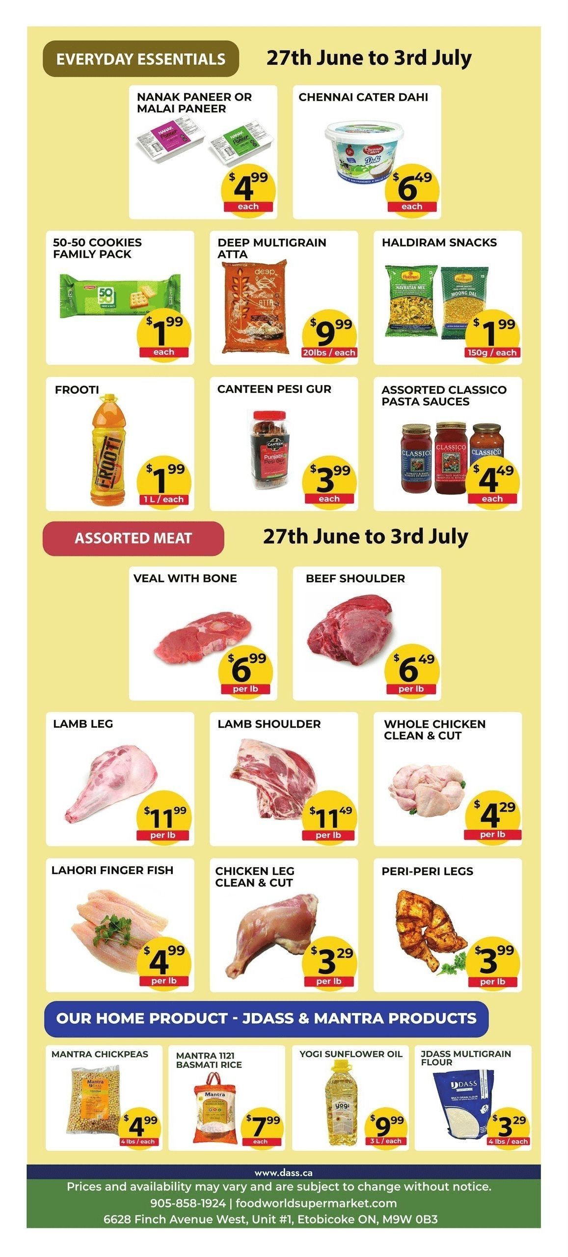 Food World Supermarket Flyer June 27 to July 3