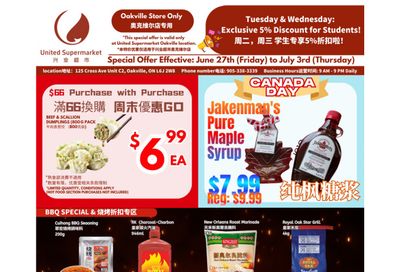 United Supermarket (Oakville) Flyer June 27 to July 3
