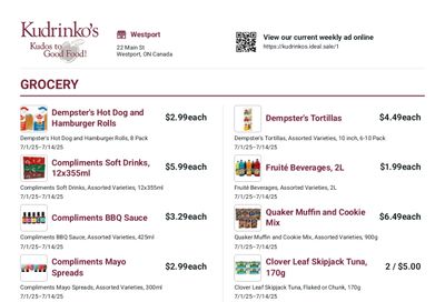 Kudrinko's Flyer July 1 to 14 Kudrinko's Flyer July 1 to 14