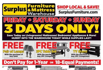 Surplus Furniture & Mattress Warehouse (Calgary, Edmonton) Flyer June 30 to July 6