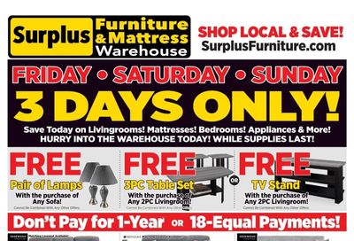Surplus Furniture & Mattress Warehouse (Thunder Bay) Flyer June 30 to July 6