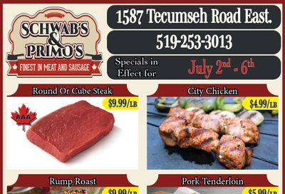 Schwab's & Primo's Flyer July 2 to 6 Schwab's & Primo's Flyer July 2 to 6