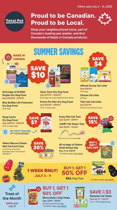 Total Pet Flyer July 3 to 16